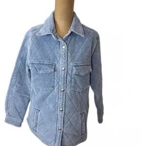 Blank NYC Light Blue Quilted Bomber Jacket